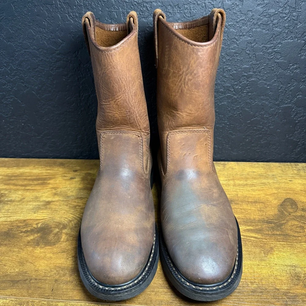 Wolverine Floorhand W04727 Brown Leather Wellington Work‎ Boots Mens Size 9M